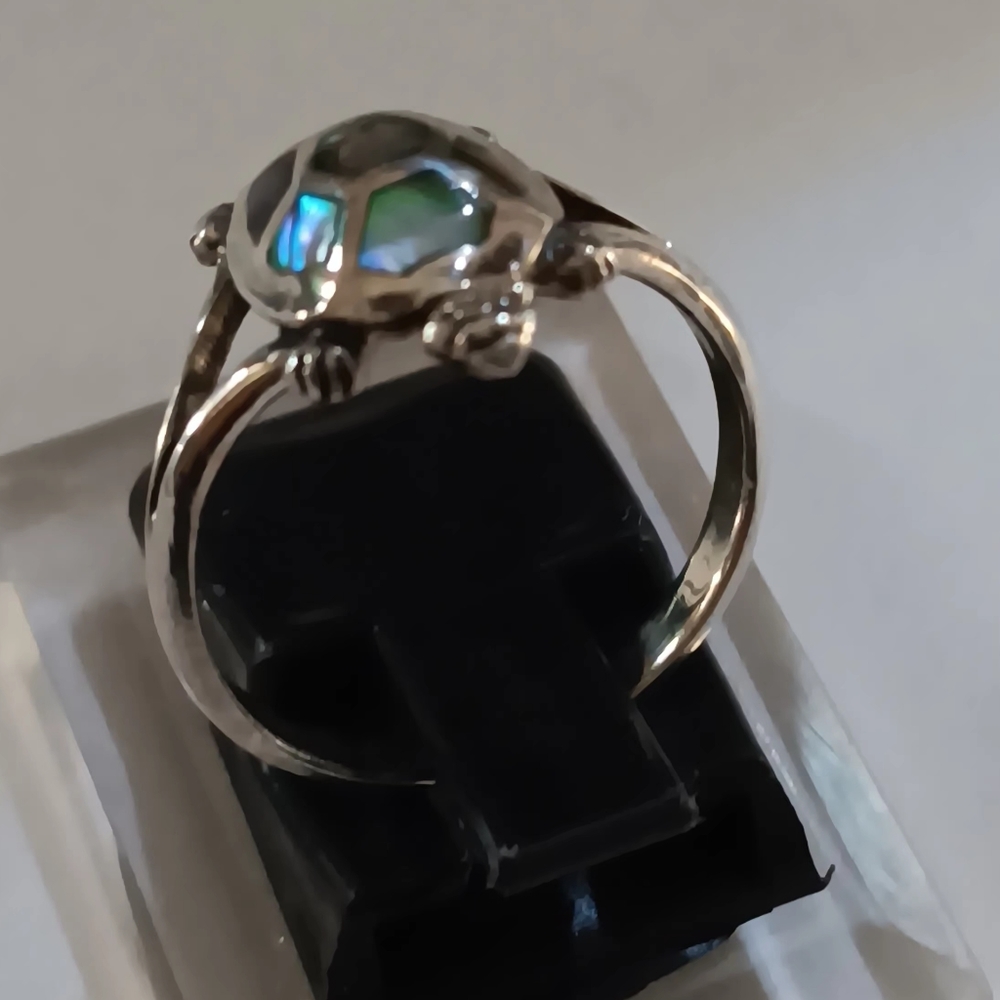 Ring Sterling Silver Turtle Abalone - image 3